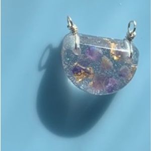 PURPLE AMETHYST HANDMADE RESIN PENDANT